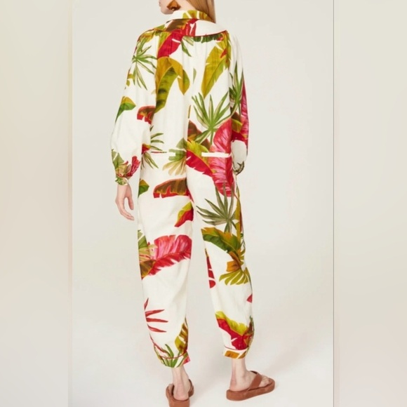 FARM Rio Spring Forest Leaf Print Jumpsuit Small - Picture 2 of 14